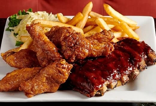 Dinner Entree Ribs and Wings at Symposium Bolton Ontario