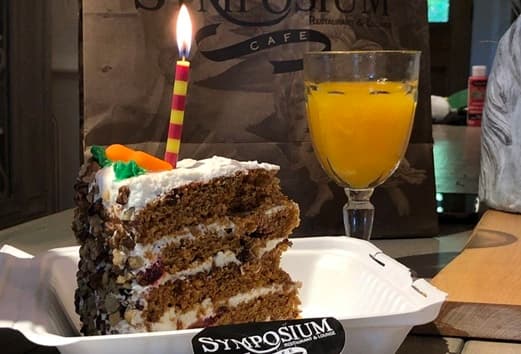 Desserts for Take Out Carrot Cake Birthday at Symposium Bolton Ontario