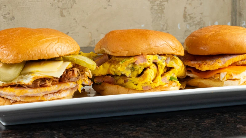 Great Canadian Cuban, Classic Western & Peameal Stack Sandwiches