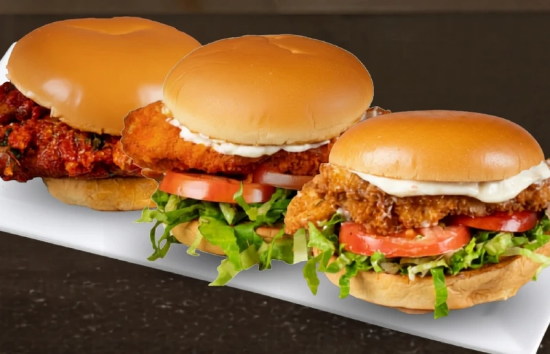 Chicken Parmesan, Original Crispy Chicken & Louisiana Hot & Crispy