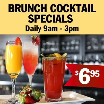 Sunday brunch cocktail specials at Symposium Cafe