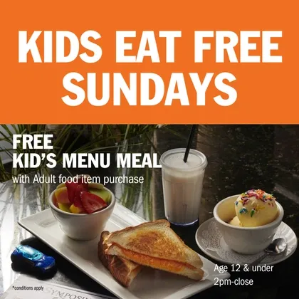 Kids eat free on Sunday at Symposium Cafe
