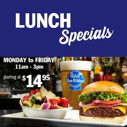 Weekday lunch specials at Symposium Cafe Restaurants featuring casual meals at a great value.
