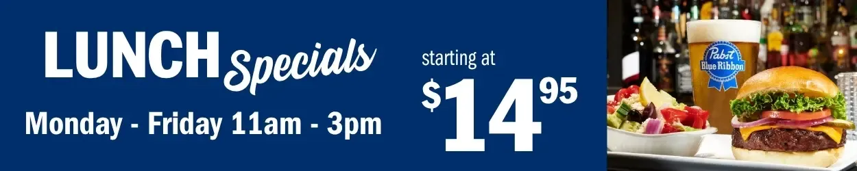 Weekday lunch specials at Symposium Cafe Restaurants featuring casual meals at a great value.