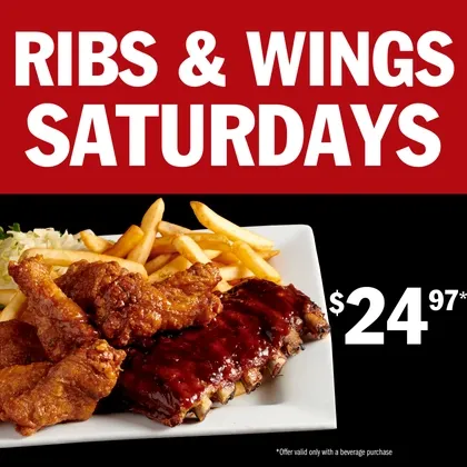 Saturday Ribs and Wings dinner special at Symposium Cafe