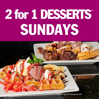 Sunday two-for-one dessert special at Symposium Cafe