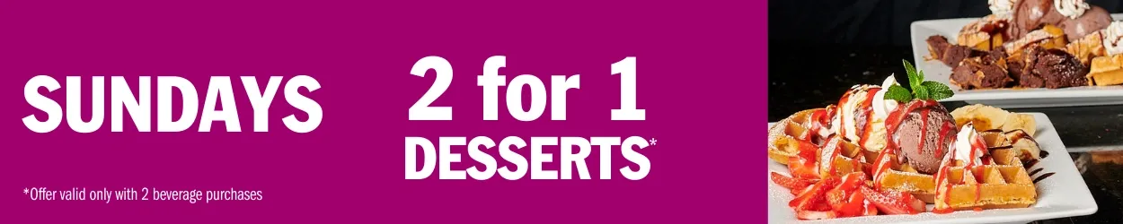 Sunday two-for-one dessert special at Symposium Cafe