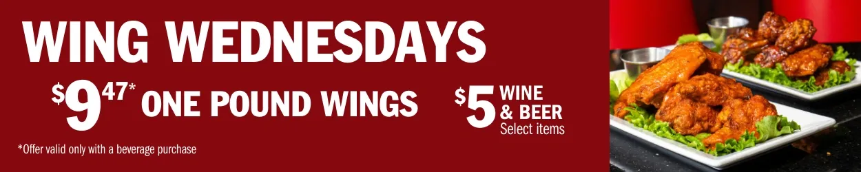 Wednesday Wings Specials at Symposium Cafe